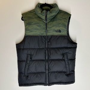The North Face Black and Green Puffer Vest